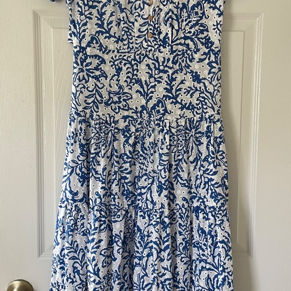ZARA EYELET PRINTED MIDI DRESS XS - Picture 5 of 8